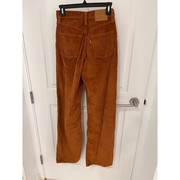 NWT Levi’s Ribcage Wide-Leg Corduroy Flare Jeans Sz 25 x 34 Caramel - Picture 11 of 12
